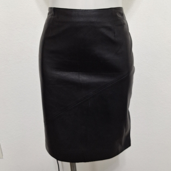 Wilsons Leather Classic Black Pelle Studio Academia Preppy Leather Skirt Size 8 - Picture 1 of 11
